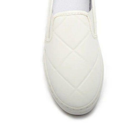Quilted Platform Slip On Sneaker in White - Picture 4 of 5